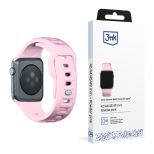 Remienok na Apple Watch 42/44/45/46/49 mm Powder Pink (big) - 3mk Silicone Watch Strap