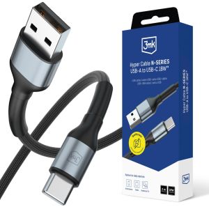 Kabel 2m 18W 9V/A2 3mk Hyper Cable N-SERIES USB-A do USB-C 18W™ Black