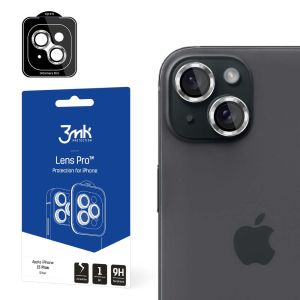 Sú tvrdené sklo na objektív fotoaparátu pre Apple iPhone 15 Plus - 3mk Lens Protection Pro Silver
