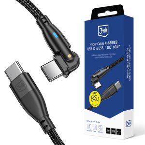 Kabel 2m 60W 20V/3A Hyper Cable N-SERIES USB-C to USB-C 180° 60W™ Black