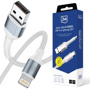 Kabel 2m 12W 5V/2.4A 3mk Hyper Cable N-SERIES USB-A to Lightning 12W™ White