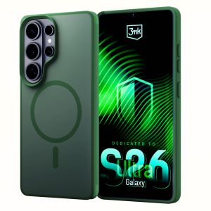 Priesvitný obal s MagSafe na Samsung Galaxy S26 Ultra - 3mk HARDY® Hazy MagCase™ Green