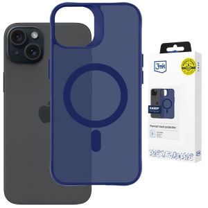 Priesvitný obal s MagSafe na Apple iPhone 15 - 3mk HARDY® Hazy MagCase™ Blue
