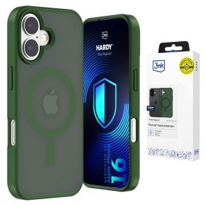 Dymové puzdro s MagSafe pre Apple iPhone 16 – 3mk HARDY® Hazy MagCase™ Green