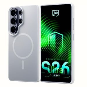 Priehľadné puzdro s MagSafe na Samsung Galaxy S26 Ultra - 3mk HARDY® Hazy MagCase™ White