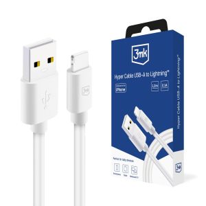 Kabel USB-A na Lightning 12W 2.1A 1.2m - 3mk Hyper Cable Biela