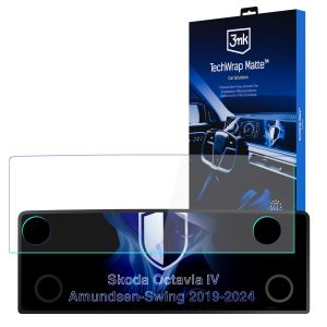 Matná ochranná fólia na displej navigácie pre Skoda Octavia IV Amundsen-Swing 2019-24 – 3mk TechWrap Matte™ Center Display