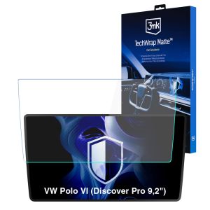 Matná ochranná fólia na displej navigácie pre VW Polo VI 2018- (Discover Pro 9,2") – 3mk TechWrap Matte™ Center Display