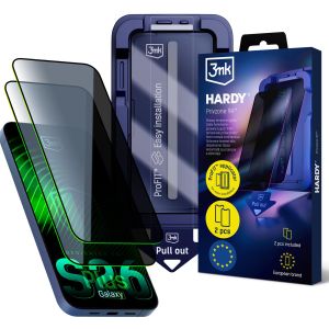 2x Tvrdené súkromné sklo s aplikátorom pre Samsung Galaxy S26+ - 3mk HARDY® Privzone 9H™