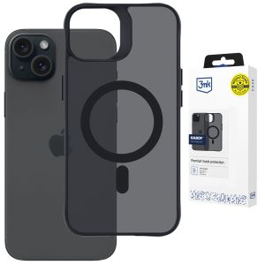 Dymové puzdro s MagSafe pre Apple iPhone 15 – 3mk HARDY® Hazy MagCase™ Black