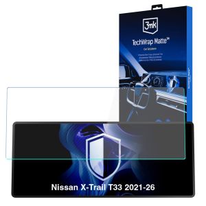 Matná ochranná fólia na displej navigácie pre Nissan X-Trail T33 2021-26 – 3mk TechWrap Matte™ Center Display