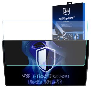 Matná ochranná fólia na displej navigácie pre VW T-Roc I Discover Media 2018-25 – 3mk TechWrap Matte™ Center Display