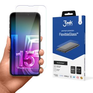 Nerozbitné hybridné sklo na Apple iPhone 15 Plus - 3mk FlexibleGlass™