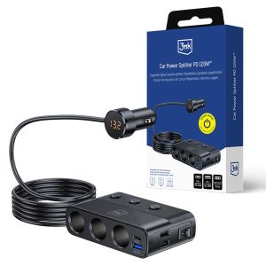 Autonabíjačka pre 7 zariadení 3mk Car Power Splitter PD 120W™ QC PPS UCB-C USB-A