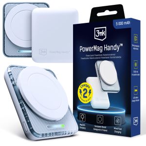 Kompaktný powerbank 5000 mAh 22.5W MagSafe 3mk PowerMag Handy™ White