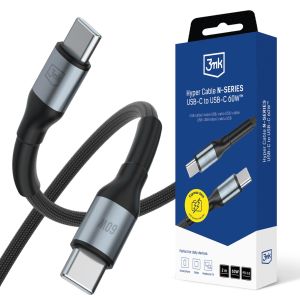 Kábel 2m 60W 20V/3A 3mk Hyper Cable N-SERIES USB-C to USB-C 60W™ Čierny