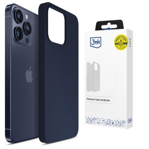 Silikónové puzdro pre Apple iPhone 15 Pro - 3mk HARDY® Mellow Case™ Dark Blue
