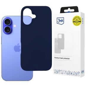 Silikónové puzdro pre Apple iPhone 16 Plus - 3mk HARDY® Mellow Case™ Dark Blue
