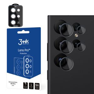 Tvrdené sklo na objektív fotoaparátu pre Samsung Galaxy S23 Ultra - 3mk Lens Protection Pro Black