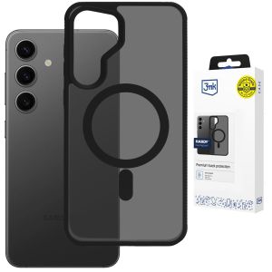 Priesvitný kryt s MagSafe na Samsung Galaxy S25+ - 3mk HARDY® Hazy MagCase™ Black