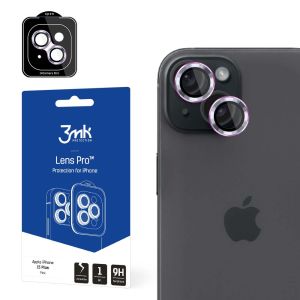 Sú tvrdené sklo na objektív fotoaparátu pre Apple iPhone 15 Plus - 3mk Lens Protection Pro Pink