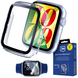 Puzdro s tvrdeným sklom na Apple Watch 44mm - seria 4/5/6 SE (gen 1/2/3) - 3mk Satin Armor WatchCase+™ Clear