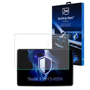 Matná ochranná fólia na displej navigácie pre Tesla Model 3 2017-24 – 3mk TechWrap Matte™ Center Display