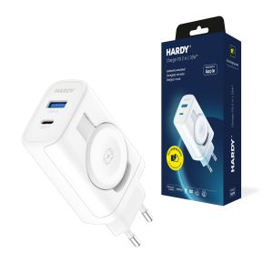 Sieťová nabíjačka USB-C USB-A indukcia - 3mk HARDY Charger PD 2in1 33W for Apple