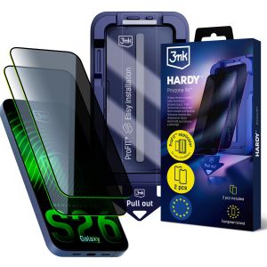 2x Tvrdené súkromné sklo s aplikátorom pre Samsung Galaxy S26 - 3mk HARDY® Privzone 9H™