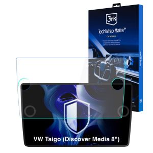 Matná ochranná fólia na displej navigácie pre VW Taigo 2020- (Discover Media 8") – 3mk TechWrap Matte™ Center Display