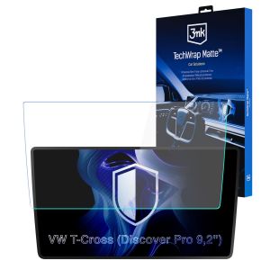 Matná ochranná fólia na displej navigácie pre VW T-Cross 2019- (Discover Pro 9,2") – 3mk TechWrap Matte™ Center Display