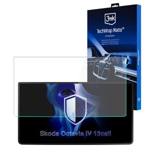 Matná ochranná fólia na displej navigácie pre Skoda Octavia IV 2024- 13" – 3mk TechWrap Matte™ Center Display