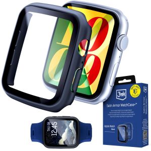 Kryt so sklom z tvrdeného skla na Apple Watch 46mm - seria 10/11 - 3mk Satin Armor WatchCase+™ Black