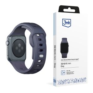 Remienok na Apple Watch 38/40/41/42 mm Gray (small) - 3mk Silicone Watch Strap