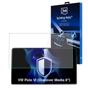 Matná ochranná fólia na displej navigácie pre VW Polo VI 2018- (Discover Media 8") – 3mk TechWrap Matte™ Center Display