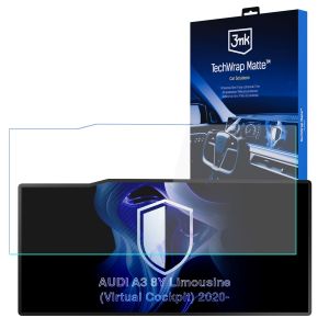 Matná ochranná fólia na displej navigácie pre AUDI A3 8Y Limousine (Virtual Cockpit) 2020- – 3mk TechWrap Matte™ Center Display