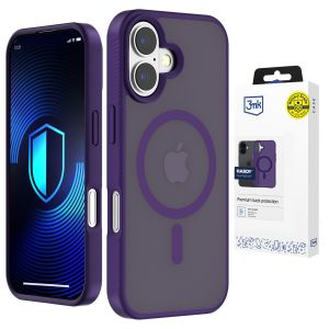 Priezračný kryt s MagSafe na Apple iPhone 16 - 3mk HARDY® Hazy MagCase™ Purple