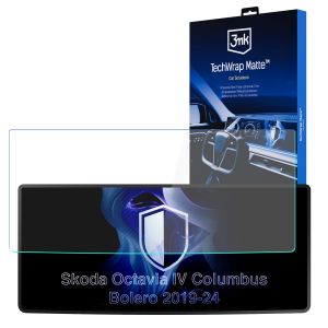 Matná ochranná fólia na displej navigácie pre Skoda Octavia IV Columbus-Bolero 2019-24 – 3mk TechWrap Matte™ Center Display