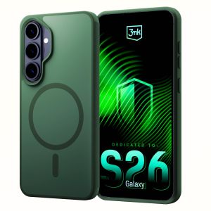 Priesvitný obal s MagSafe na Samsung Galaxy S26+ - 3mk HARDY® Hazy MagCase™ Green