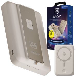 Powerbank 10 000 mAh s MagSafe USB-C PD 3mk SafeCell™ Beige