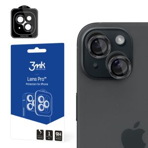 Sú tvrdené sklo na objektív fotoaparátu pre Apple iPhone 15 - 3mk Lens Protection Pro Graphite