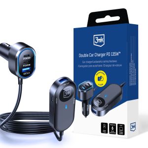 Autonabíjačka 3mk Double Car Charger 135W PD QC PPS USB-C USB-A