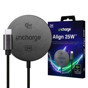 Indukčná nabíjačka 25W MagSafe Qi2.2 3mk incharge® Align 25W™ pre Android čierna