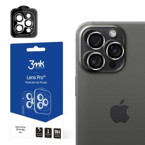 Sú tvrdené sklo na objektív fotoaparátu pre Apple iPhone 15 Pro Max - 3mk Lens Protection Pro Silver
