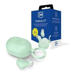 Bezdrôtové slúchadlá TWS 3mk FlowBuds 6.0™ Mätovo zelené