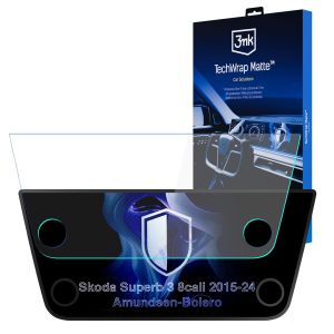 Matná ochranná fólia na displej navigácie pre Skoda Superb 3 2015-24 Amundsen-Bolero – 3mk TechWrap Matte™ Center Display