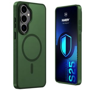Dymové puzdro s MagSafe pre Samsung Galaxy S25 – 3mk HARDY® Hazy MagCase™ Green