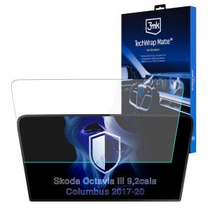Matná ochranná fólia na displej navigácie pre Skoda Octavia III Columbus 2017-20 – 3mk TechWrap Matte™ Center Display