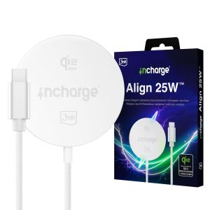 Bezdrôtová nabíjačka 25W MagSafe Qi2.2 3mk incharge® Align 25W™ pre Android biela
