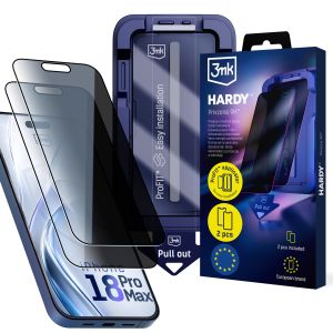 2x Tvrdené súkromné sklo s aplikátorom pre Apple iPhone 18 Pro Max - 3mk HARDY® Privzone 9H™